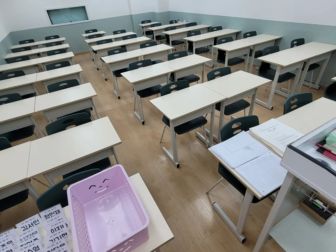 삼남읍 학원청소 시공 현장 — 강의실 마감