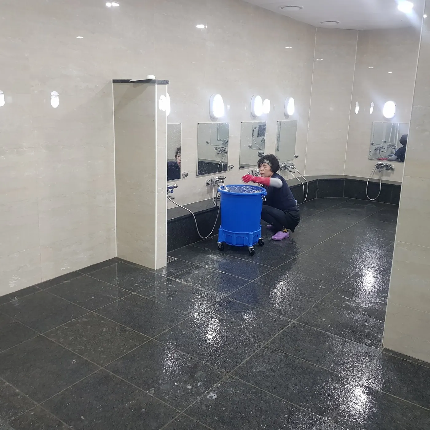 타일 줄눈 세정 — 일산동 목욕탕청소 현장