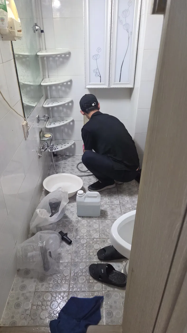습식 진공 작업 — 무룡동 침수청소 현장