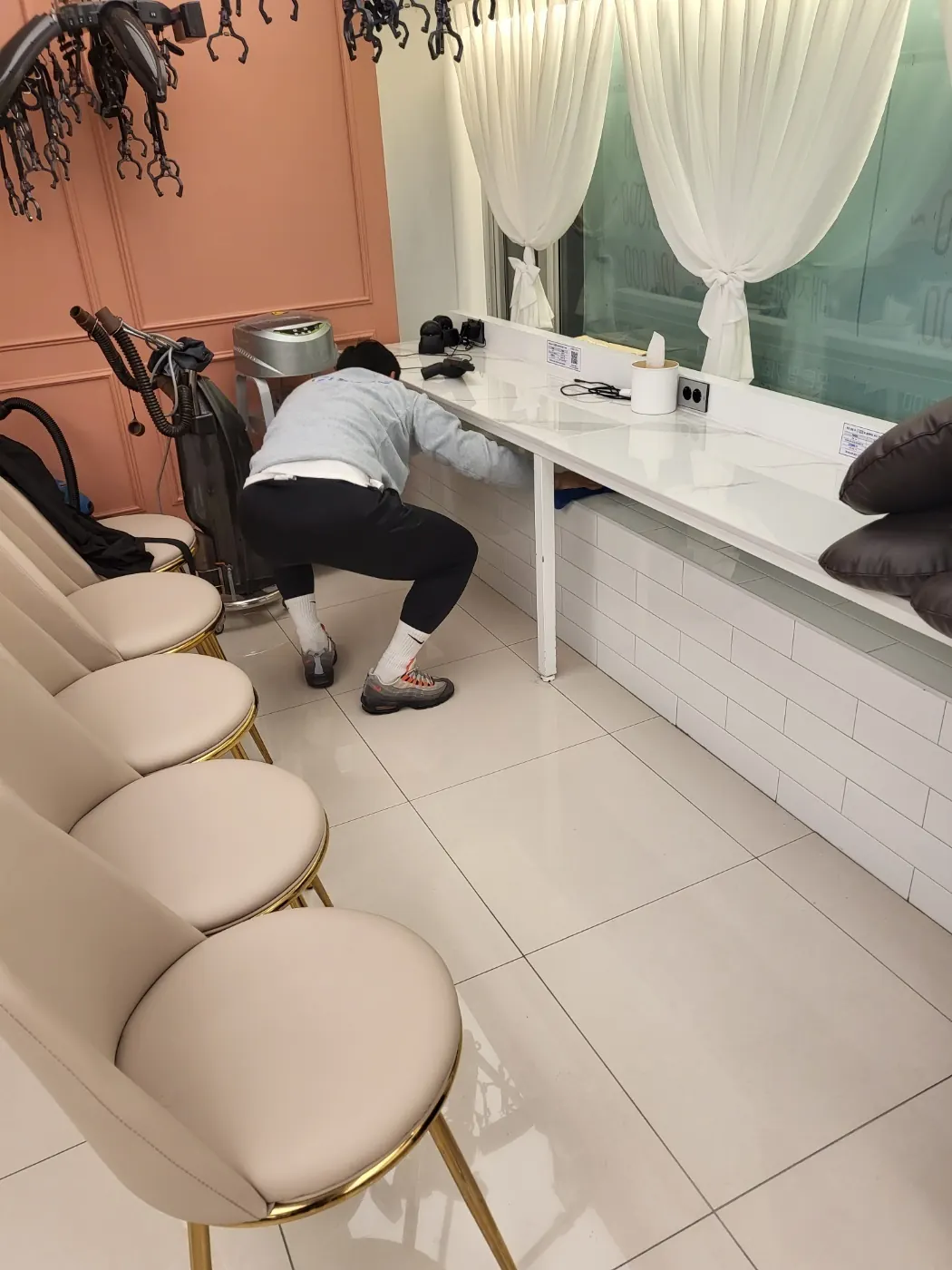 세정 진행 — 매암동 미용실청소 현장