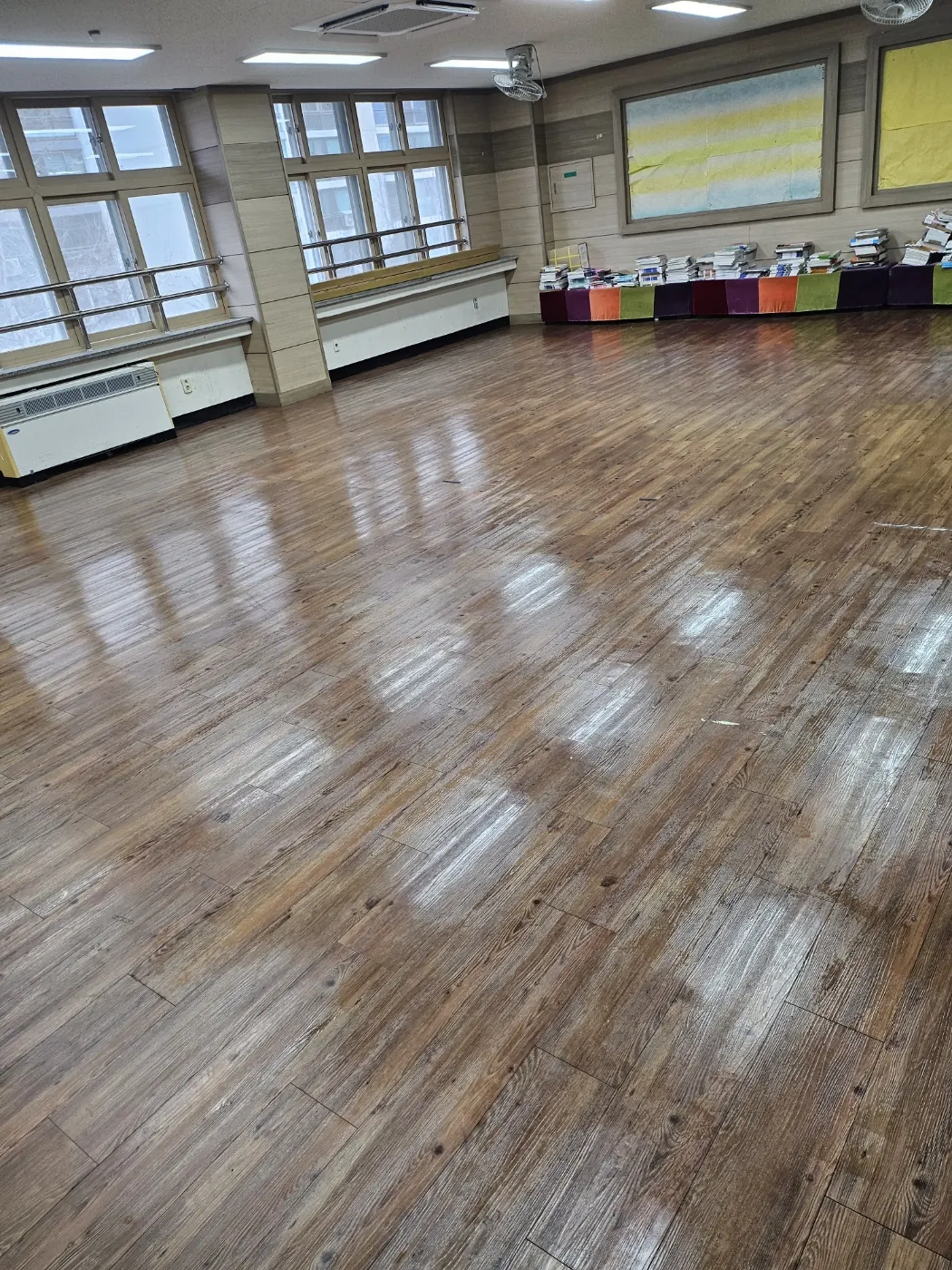 왁스 재코팅 — 남외동 학교청소 현장